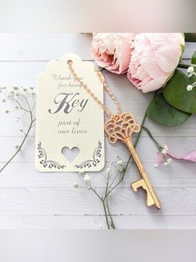 🏷️‼️5/$25🏷️‼️🗝️Ornate Rose Gold Skeleton Key Bottle Opener/NIP🗝️